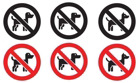 No Dogs Symbol set vector