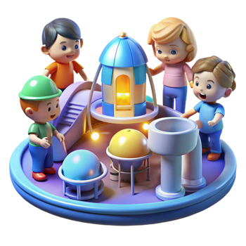 wonderful abstract dramatic vintage A Group of Children Playing with detailed high resolution png