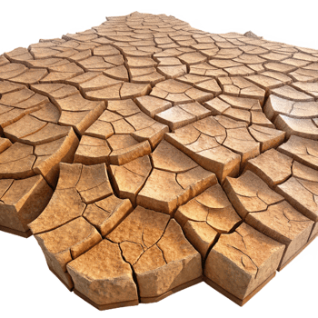 stunning rustic A cracked desert floor, intricate patterns of dried mud, harsh midday sunlight, photorealistic style exclusive png