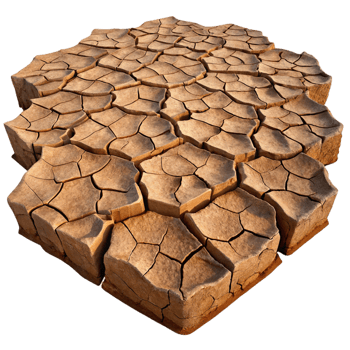 wonderful classic A cracked desert floor, intricate patterns of dried mud, harsh midday sunlight, photorealistic style high quality png