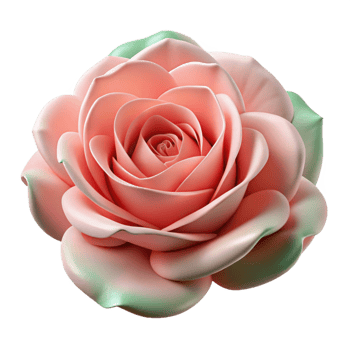 dramatic abstract A close-up of a blooming rose, delicate pink petals and green leaves, soft diffused light, macro photography style premium png