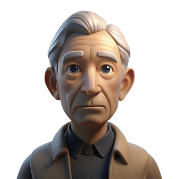 elegant contemporary Portrait of an elderly man with deep wrinkles and a thoughtful expression, lit by a single spotlight from above, in a chiaroscuro style genuine png
