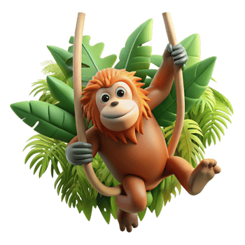vibrant classic magnificent classic A Curious Orangutan Swinging Through the genuine high resolution png