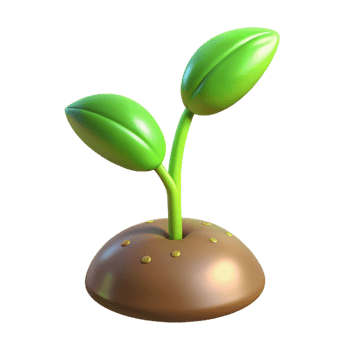 elegant artistic A Sprouting Seedling Reaching Towards the high resolution png