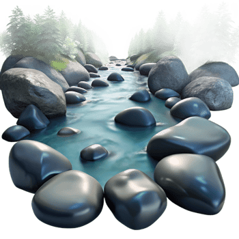 magnificent vintage A Crystal Clear Stream Flowing over premium png
