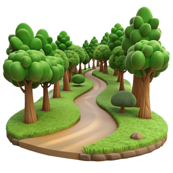vibrant contemporary A Winding Dirt Path Through a Dense 4K png
