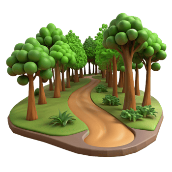 stunning artistic A Winding Dirt Path Through a Dense authentic png