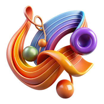 wonderful creative An abstract representation of music, using flowing, melodic lines and vibrant colors, with a rhythmic, harmonious motion and a classical style genuine png