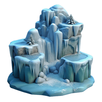 stunning vintage A frozen waterfall, intricate ice formations, winter landscape photography style authentic png