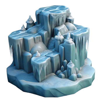 impressive modern A frozen waterfall, intricate ice formations, winter landscape photography style authentic png