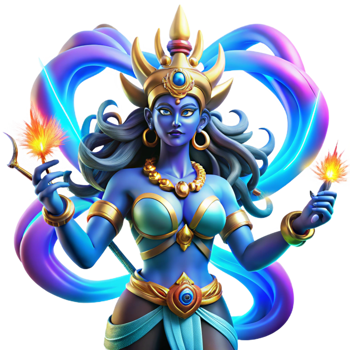 wonderful minimalist A Fearsome Hindu Goddess Kali with Blue authentic png