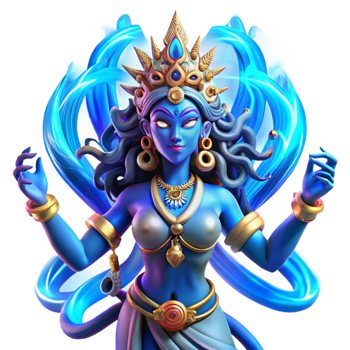 elegant vintage A Fearsome Hindu Goddess Kali with Blue high resolution png