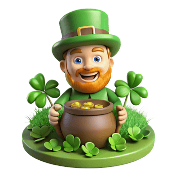 elegant vintage A Mischievous Irish Leprechaun with a professional png