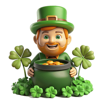 elegant rustic A Mischievous Irish Leprechaun with a high resolution png