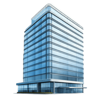 Modern architecture building skyscraper office structureisolated on transparent background png
