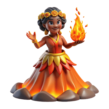 stunning contemporary stunning traditional A Playful Polynesian Goddess of Fire detailed genuine png
