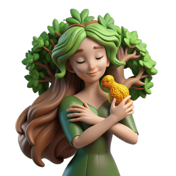 beautiful modern vibrant abstract A Graceful Dryad with Bark Like Skin and high resolution high resolution png