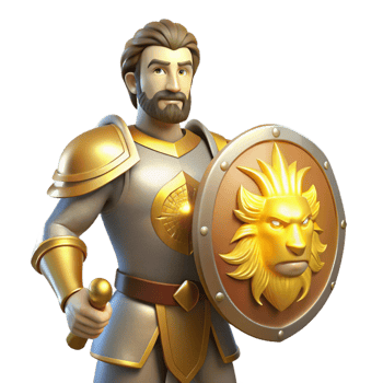 vibrant minimalist A Stoic Knight in Shining Armor Holding detailed png