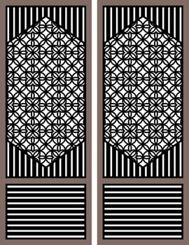 Elegant Geometric Panel Design with Ornate Circular Pattern vector