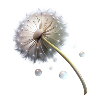 dramatic rustic A single dandelion seedhead, caught in a gentle breeze, ethereal lighting, dreamlike style 4K png