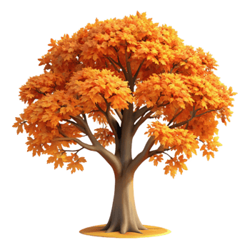vibrant vintage A Majestic Oak Tree in Full Autumn detailed png