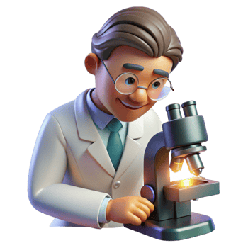 magnificent modern Portrait of a scientist in a lab coat, looking through a microscope, lit by bright laboratory light, in a scientific photography style 4K png