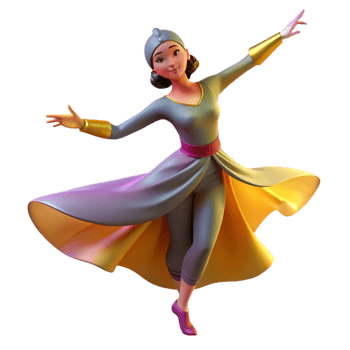 impressive vintage Portrait of a dancer in a flowing costume, striking a graceful pose, illuminated by theatrical lighting, in a dance photography style high quality png