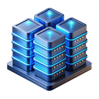 extraordinary traditional A futuristic data center with rows of servers and blinking lights, illuminated by cool, blue light, technical illustration style professional png