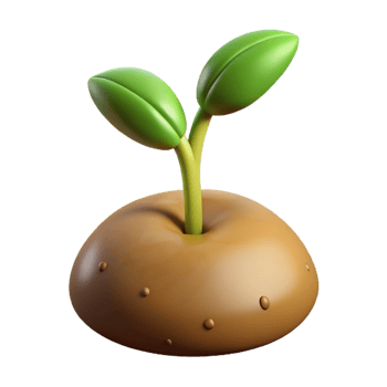 magnificent rustic A sprouting seed pushing through the soil, close-up, warm lighting, realistic style professional png