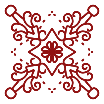A red and black design with a star pattern png
