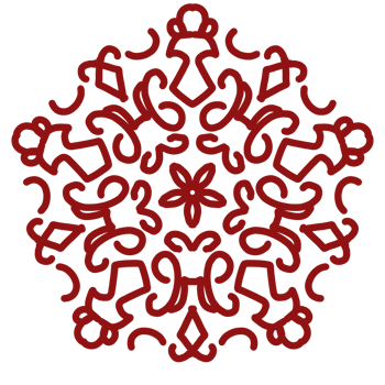A red and black snowflake design png