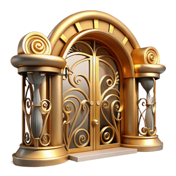 vibrant modern Art Nouveau metro station entrance, swirling floral patterns, wrought iron details, warm golden light, vintage style genuine png