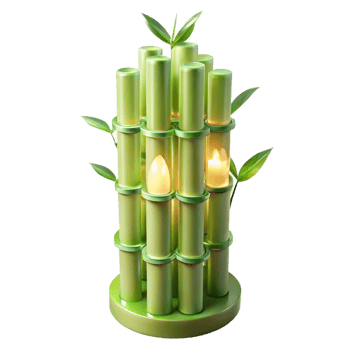 vibrant abstract Bamboo skyscraper, sustainable and organic design, soft green light filtering through the bamboo stalks authentic png