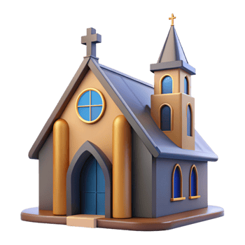 extraordinary vintage Modernist church, simple geometric forms and stained glass windows, soft natural light, spiritual atmosphere exclusive png