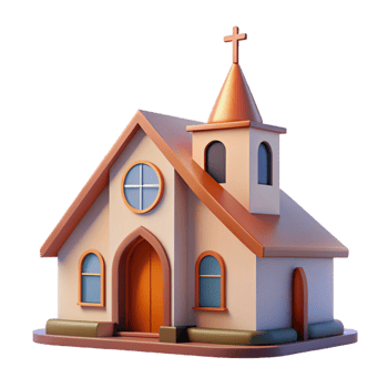 dramatic artistic Modernist church, simple geometric forms and stained glass windows, soft natural light, spiritual atmosphere authentic png