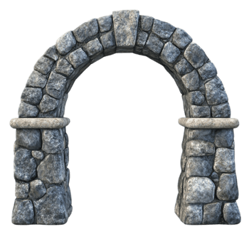 Stone entrance portal architecture constructionisolated on transparent background png
