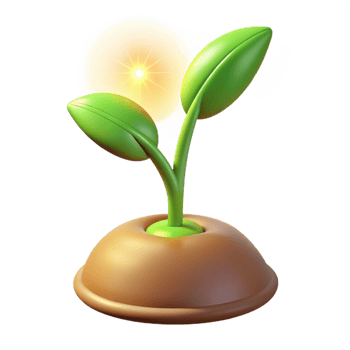 serene vintage A sprouting seedling reaching towards the light, minimalist, hopeful style high resolution png