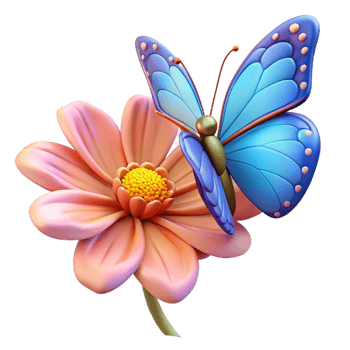 dramatic traditional A delicate butterfly perched on a flower, vibrant colors, detailed illustration style high resolution png