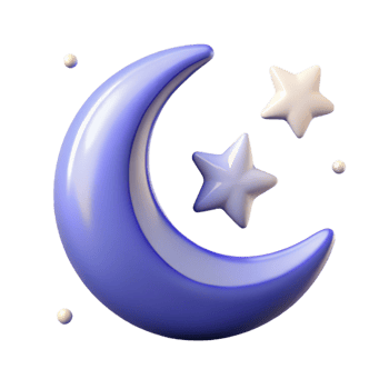 wonderful artistic A crescent moon in the night sky surrounded by stars, ethereal style exclusive png