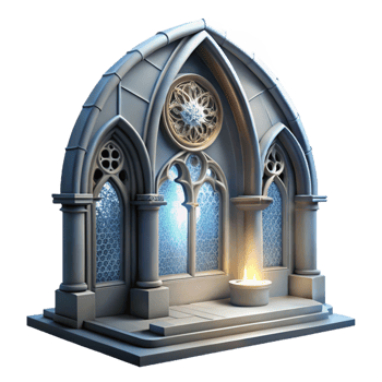extraordinary vintage Gothic cathedral interior, stained glass rose window, shafts of light, dust motes, hyperrealistic, ethereal mood, original png