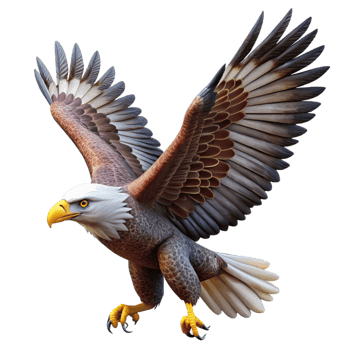 impressive modern A majestic eagle soaring in the sky, powerful pose, realistic style genuine png