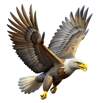 elegant abstract A majestic eagle soaring in the sky, powerful pose, realistic style authentic png
