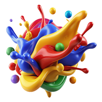 dramatic vintage A chaotic composition of splattered paint in vibrant primary colors, with textured brushstrokes and dynamic movement, in an Action Painting style professional png