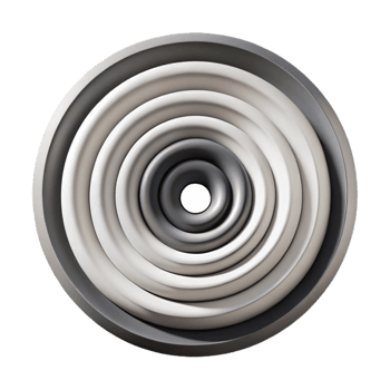 dramatic classic A series of concentric circles in shades of black and white, creating an optical illusion of movement, in an Op Art style premium png