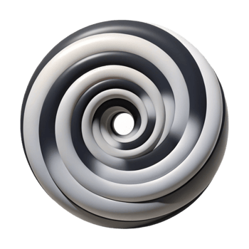 impressive contemporary A series of concentric circles in shades of black and white, creating an optical illusion of movement, in an Op Art style high quality png
