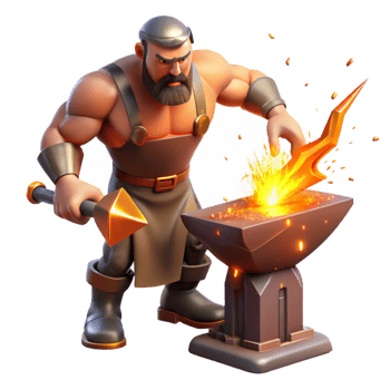dramatic abstract A Powerful Cyclops Forging a Thunderbolt professional png