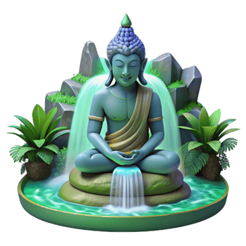 vibrant modern A Wise Naga Meditating Beneath a original png