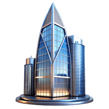 stunning rustic A Modern Glass and Steel Skyscraper with 4K png