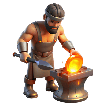 impressive classic A Stoic Cyclops Forging a Weapon in His premium png
