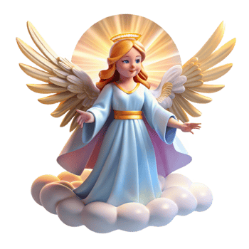 elegant contemporary A radiant angel descending from heaven, bathed in divine light, in the style of Baroque painting high resolution png